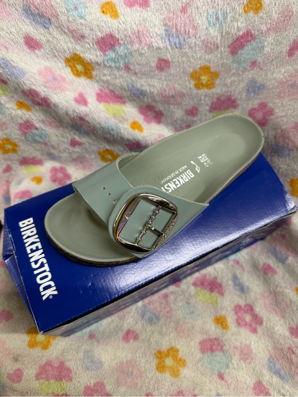 Birkenstock Women’s Madrid Big Buckle Slide Sandal in Pure Sage